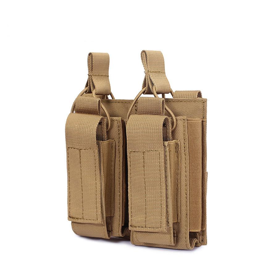 Tactical Molle Magazine Pouch Tactical Pouch Double Rifle Pistol Mag Pouch 2-Layer Cartridge Holder