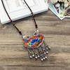 Retro Long Fashion Classical Embroidery Fringed Necklace Temperament Wind Chimes Pendant Miao Sweater Chain Accessories