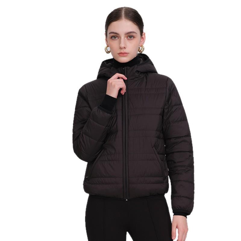Womens Lightweight Hooded Short Down Jacket 90% White Duck Slim Fit Casual Outerwear Fall Winter 2026