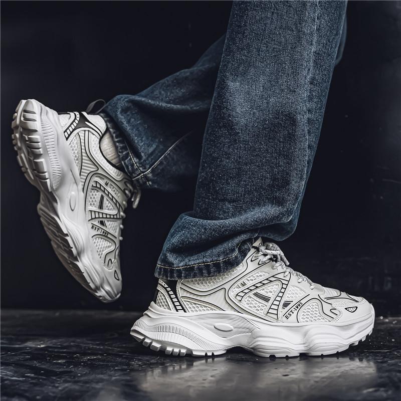 New Fashion Men 's Four Seasons Comfortable Thick Sole Shoes Students BoysTrending Soft Sole Breathable Casual Running Sneakers