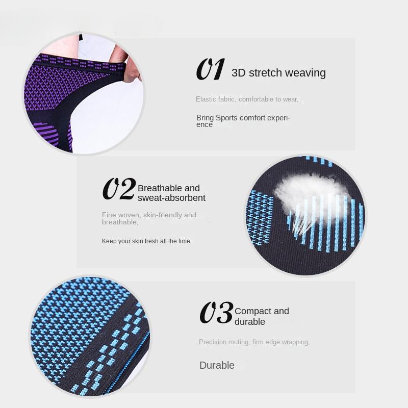 New High Elastic 3d Knitting Nylon Sports Kneecaps Breathable Sweat Absorbing Silicone Not Easy To Slide Four Sides High Elastic