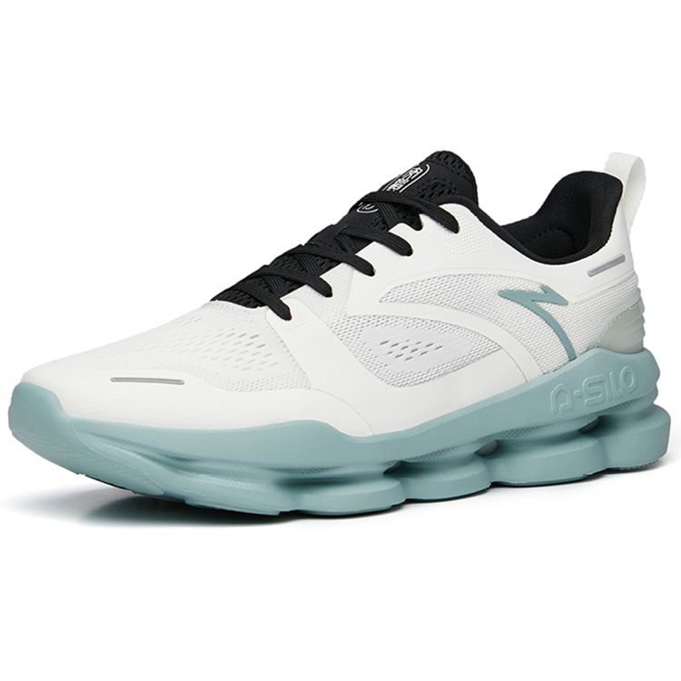 ANTA Men N-SLO Cushioning Breathable Running Shoes White Mint Green 112237720-1