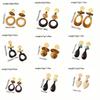 Versatile High-end Geometric Handmade Retro Faux Wood Stud Earrings for Women