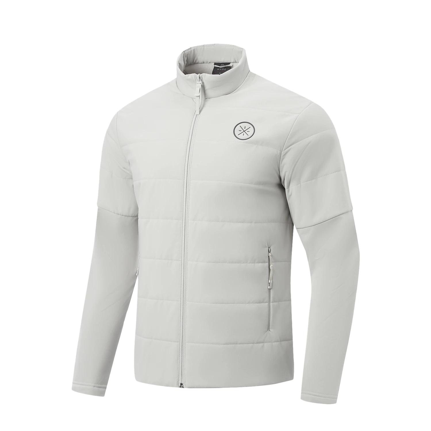 Li Ning Puffer Jackets Men s Crystal Gray Stand Collar Moderate Puffer Jacket AJMW031-2 L