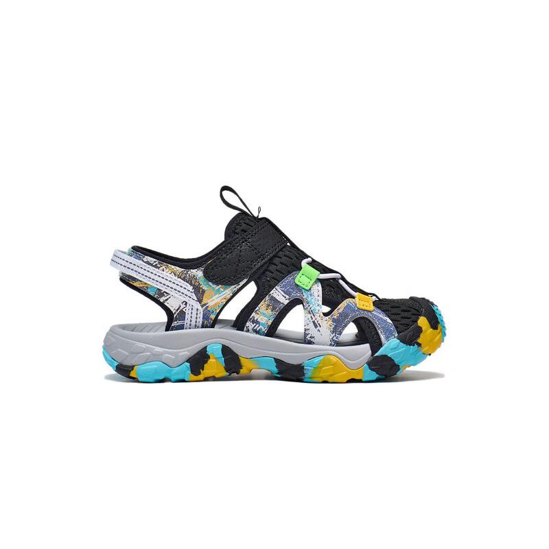 Li Ning Kids Trekking 1.5 Sports Trend Non-Slip Wear-Resistant Rebound Lightweight Sandals Kids Sandals Black White YKKT004-3
