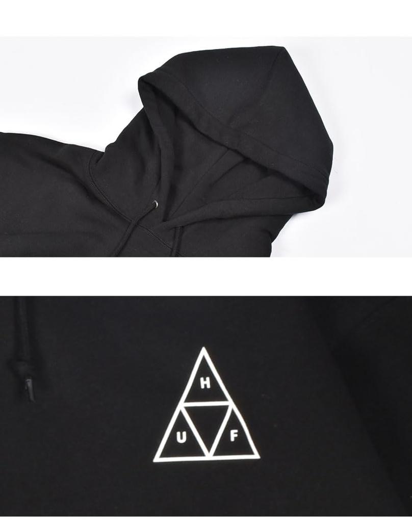 HUF SET TRIPLE TRIANGLE PULLOVER HOODIE PF00572 XL Black Men's Hoodie, (2L), 01. [Used]