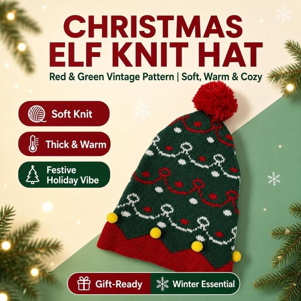 Warm Xmas Baby Beanie Knit Hat Crochet Christmas Tree Santa Hat  Adults Children