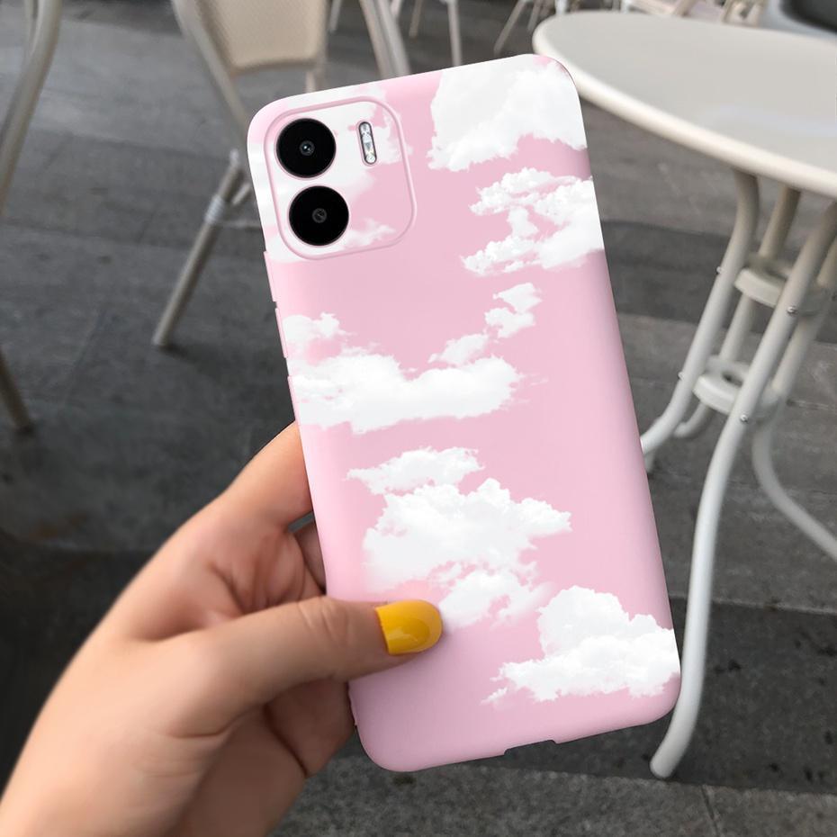 For Xiaomi Redmi A1 Case Redmi A1 Plus Beautiful Girl Flower Phone Case For RedmiA1 A 1 A1+ Candy Color Soft Silcone Back Cover