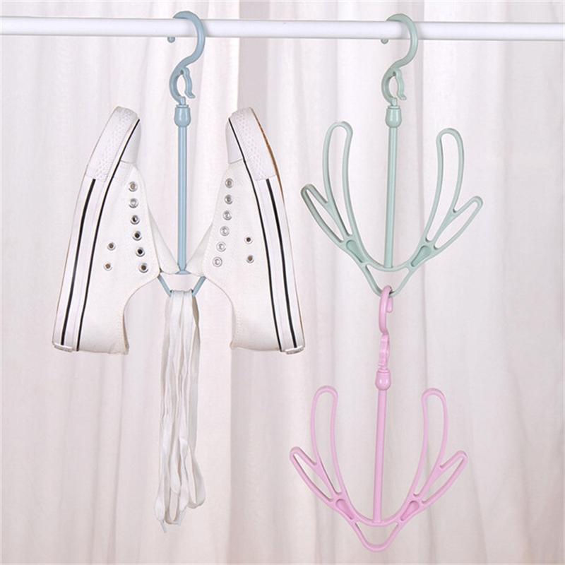ABKD Hanging Shoe Hooks Balcony Shoe Rack Dormitory Balcony Hanging Shoe Rack Plastic Storage Rack