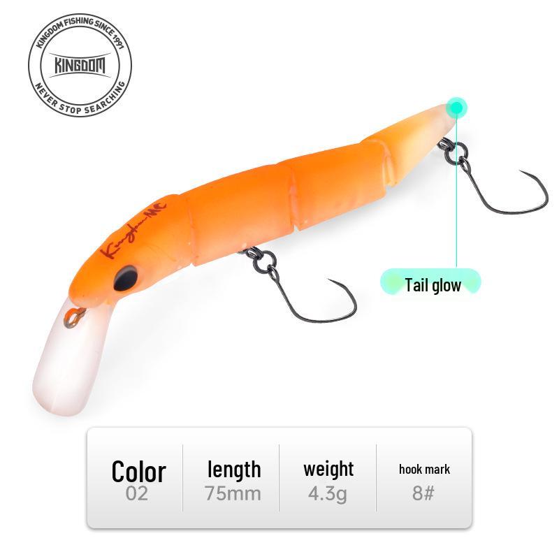 

King Lure Meike s Four-Section Slow Sinking Minnow: Highly Effective Large Wobble Trout Attracting Fishing Lure.
