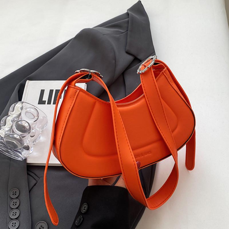 Fashionable Ladies Single Shoulder Bag Versatile Simple Design Perfect For Autumn Outings оранжевый