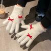 Thickened Women Bow-knot Warm Gloves Protection From Cold Outdoor Skiing Gloves  for Men and Women