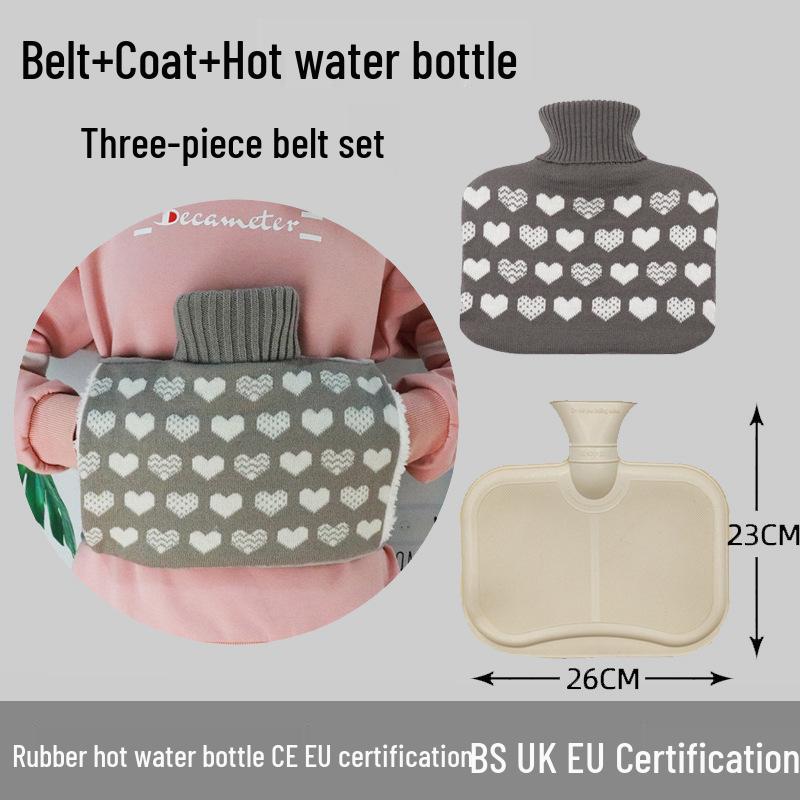 Explosion-Proof Hot Water Bottle: Rubber Design for Stomach and Feet, Long-Lasting Warmth