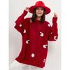 2023 Fall and Winter Russia Export Loose Round Neck Sweater Little Sheep Print Pullover Leisure Commute So Female