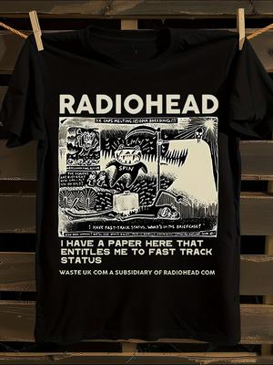 Radiohead Vintage Graphic T-Shirt Mens Tshirt Womens Tshirts with Letters Print Short Sleeves T-Shirt Casual Street Tee Shirt Top