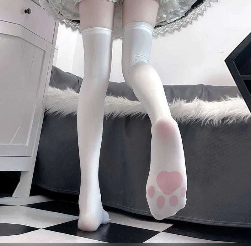 Women's Spring/Summer Long Casual Cat Paw Print Aerobics Sports Socks