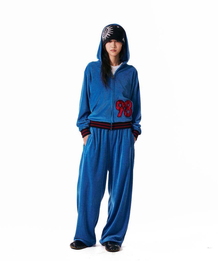 AAKAM 98 Patch Velor Pants (Blue)