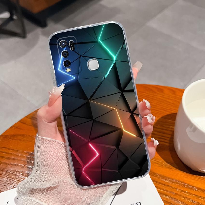 Ultra Thin Clear Case For Vivo Y78 Y91 Y67 Y73 Y55 Y91C Y75 Y50 Beautiful Starry Sky Pattern Soft Silicone Advanced Shockproof Housing For Vivo Covers