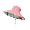 100% Cotton European and American Cross Border Women's New Double Sided Fisherman Hat Summer Enlarged Brim Sun Hat
