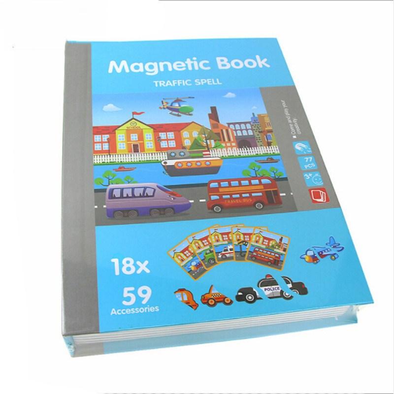Children Intelligent Magnetic Book Kids Early Education Puzzle Toys Dress Up DIY 3D Puzzles Jigsaw Brain Training Game Gift Toy