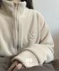 Doors Fleece Boa Stand Perfect for Fall and Korean Long Casual Plus Women's Jacket, Collar, Zip-Up Outerwear, Winter, Warm, Fluffy, Slimming, Style,