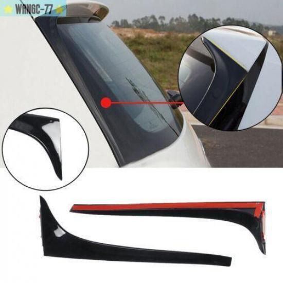 Gloss Black Rear Window Spoiler Side Wing Cover Trim For VW Golf MK7 2014-18