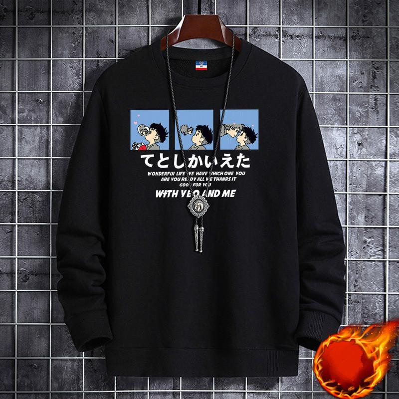 Modischer Herren-Sweatshirt mit Rundhalsausschnitt, schöner Druck, verdickendes warmes Sweatshirt
