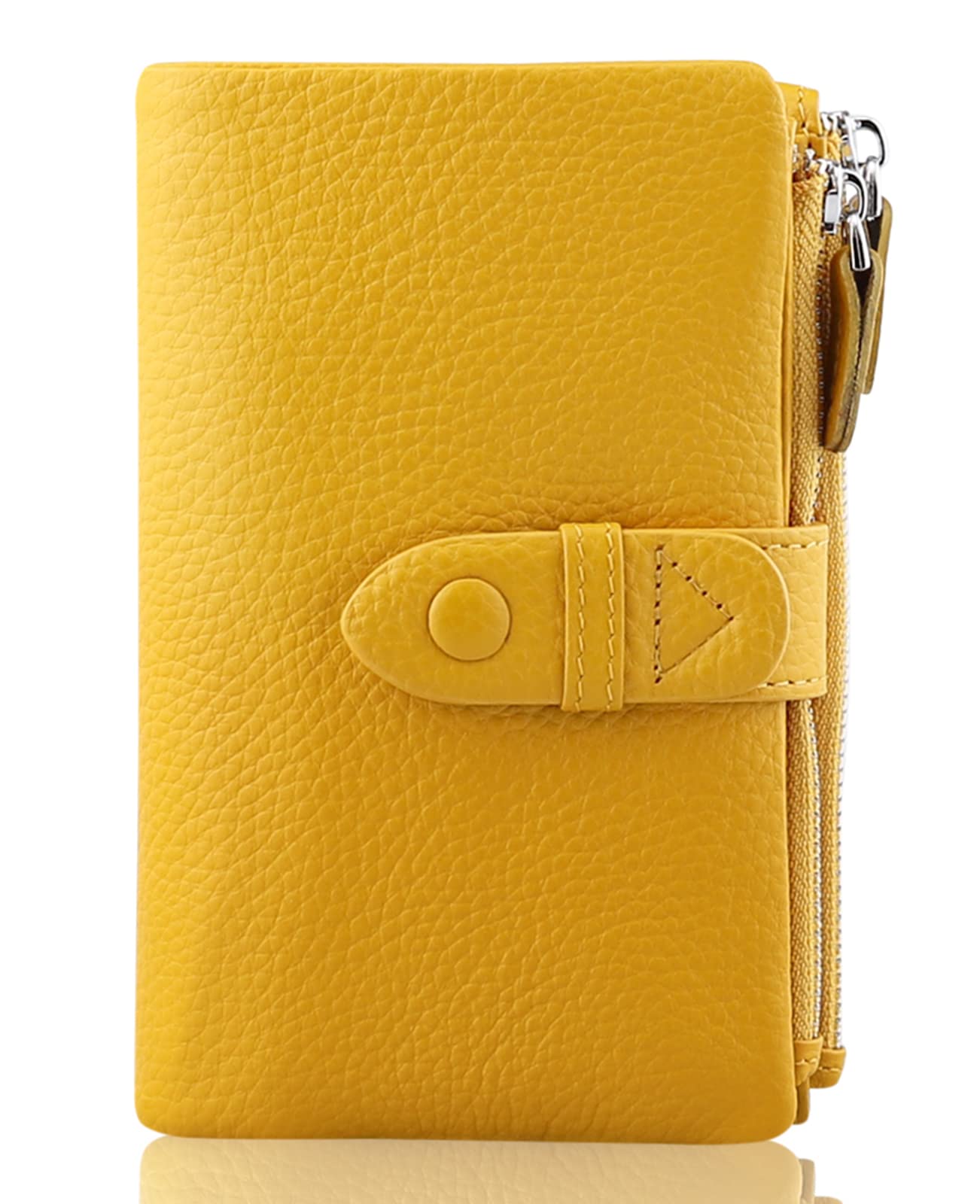

[F.ZH] Women s Bifold Wallet, Genuine Leather, Short Wallet with Coin Purse, 18 Card Slots, Bill Compartment, Large Capacity, Compact, Lightweight,