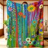 1pc ExtraSoft Plush AllSeason Luxury Blanket Multicolor Mandala & BohoChic Design with Multicolor Hues (Blue, Green, Yellow, Pin