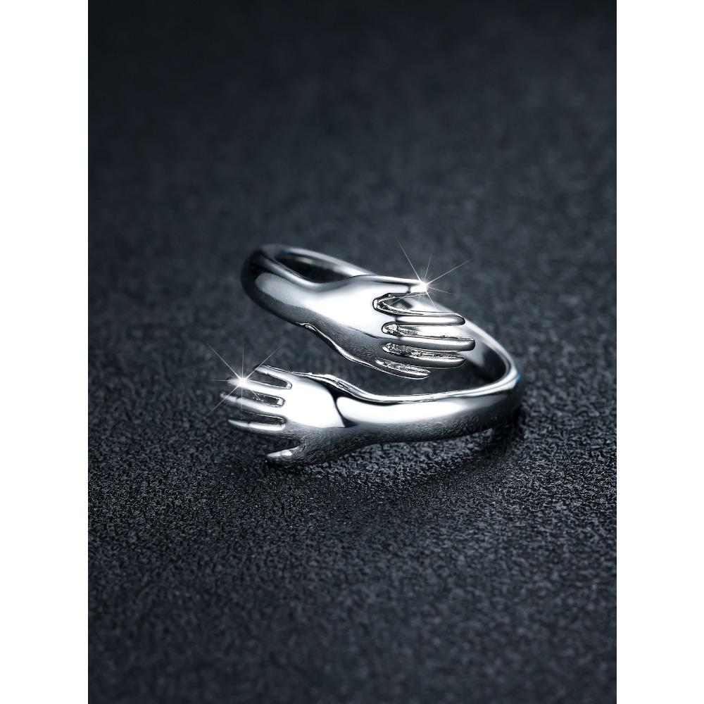 Prsten pro pár Love Hands Embrace, Jednoduchý otevírací prsten Embrace