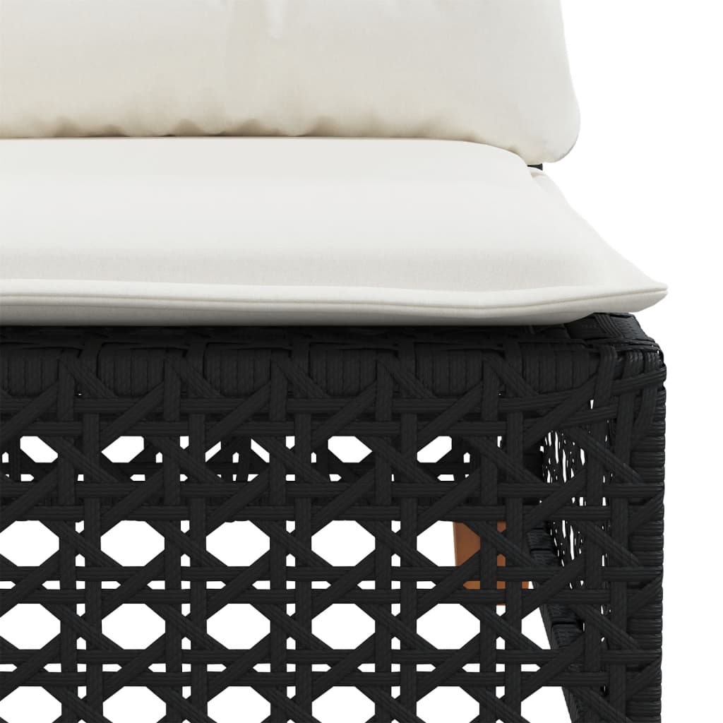 Vidaxl 5-Cz. Garden Lounge Set, Cushions, Black PE Rattan