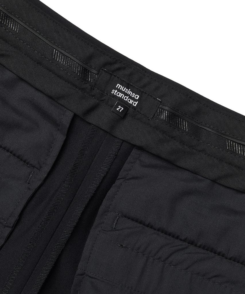 MUSINSA STANDARD WOMAN Women'S Waistbandless Tapered Crop Slacks [Black]