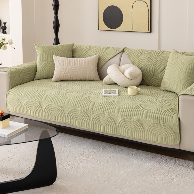 Chenille Quilted Sofa Cushion Four Seasons Universal Non-slip Leather Sofa Cover Cover Thickened Three People Cushion Cover Cloth