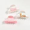 Bridal Hair Claw Clip with Bride Lettering Design Wedding Ceremony Hair Accessories Nonslip Hair Claw Strong Hair Holder