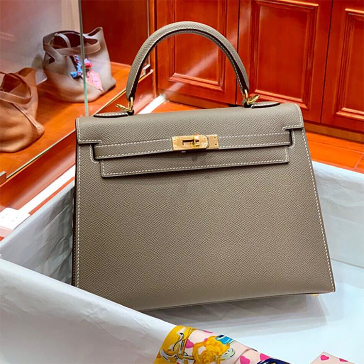 Τσάντα Kelly από Δέρμα Αγελάδας με Φοίνικες: 2025 Μοντέρνα Μίνι Υψηλής Ποιότητας Γνήσια Δερμάτινη Τσάντα Χειρός & Χιαστί