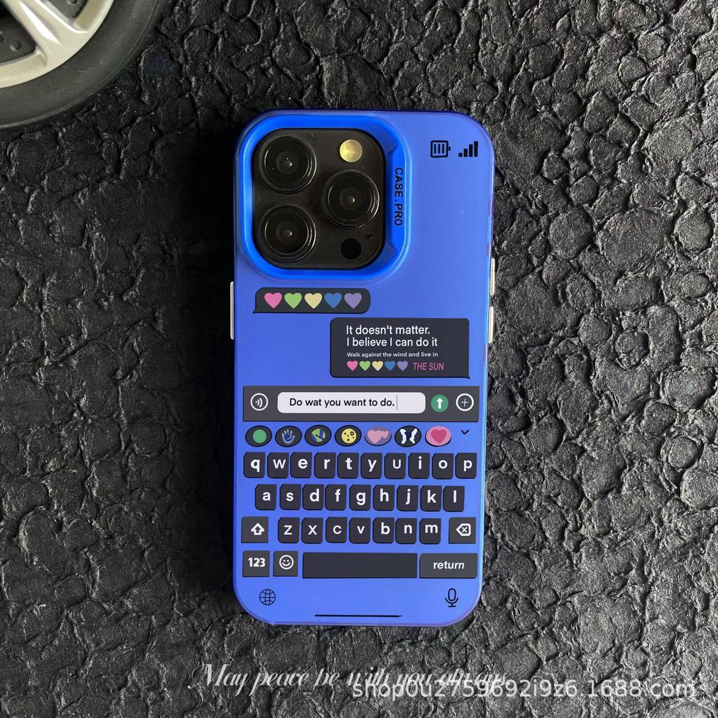 iPhone15Pro Keyboard Mobile Phone Case: Laser Soft Case for Apple 14/13/12/11XsMax, XR/X Tide Design