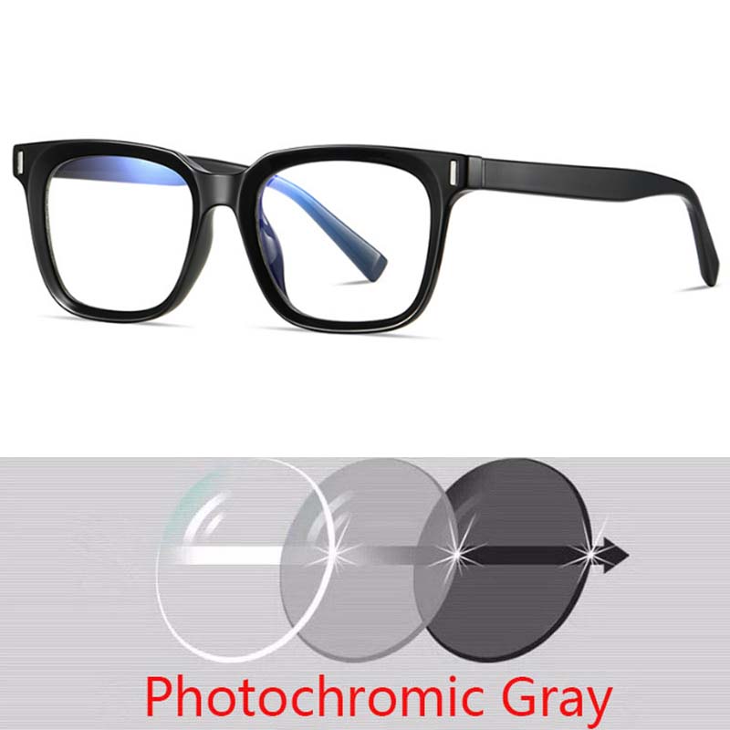 Square Photochromic Glasses Men Women Myopia Eyeglasses Students Short Sight Eyewear 0 -0.5 -1 -1.25 -1.5 -1.75 -2.0 To -6