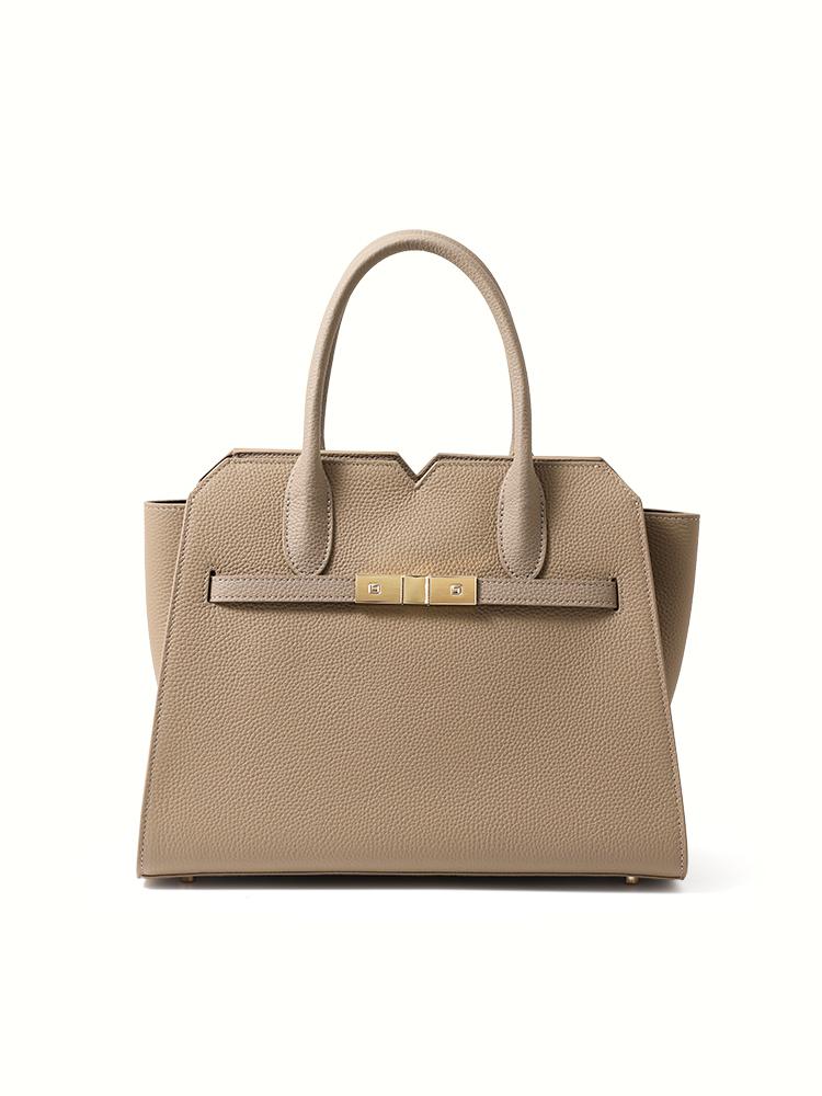 Soft Genuine Cowhide Handbag For Women Large Capacity Multi Pocket Shoulder Bag Light Luxury Portable Office Travel Pursed