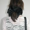 Matt Velvet Scrunchie_One Point_Large_Black
