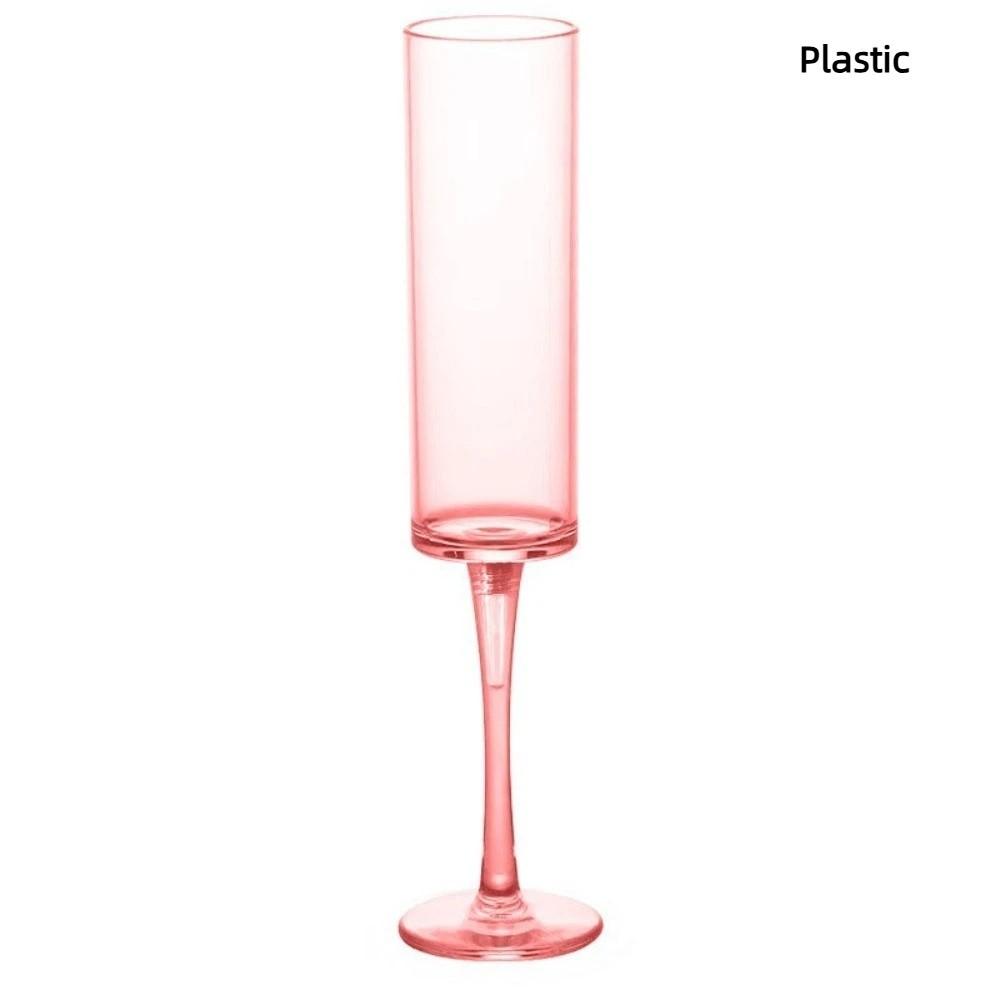 Plastic Glass Wine Cup Striped High Footed cup Drinkware Drink Cup  Party 5