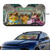 Funny Frog Driving Car SunShade Windshield Foldable Three-layer Insulation Sunshade By Suction Cup Blocks UV Rays Sun