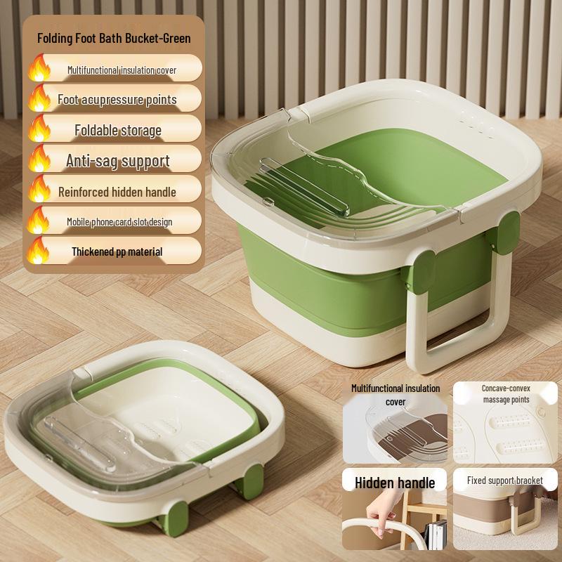 Compact Foldable Foot Bath with Massage & Calf Fumigation Basin