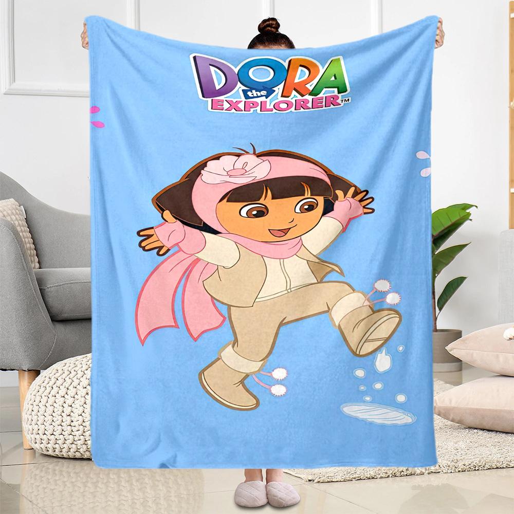 Dora Explorer Blanket Soft Warm Cozy Great for Office Picnics Livingroom All-Season Use Playful Design Ideal Gift For Birthday Valentine'S Day