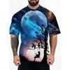 T-shirt Casual à Manches Courtes et Col Rond pour Homme - Impression Couleur 3D - Mode Casual