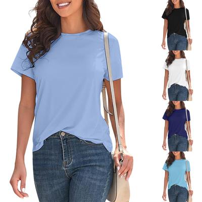 Damen Casual Fashion Sexy Einfarbig Lose T-Shirt