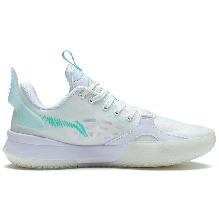 New LiNing All City 10 Yuan Shen Cushioning Anti Slip And Wear Resistant Low Top Performance Basketball Shoes White Green ABAS079-1