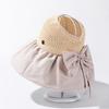 Summer Sunshade Vinyl Bow Sunscreen Hat Women's Japan and Korea Hat UV Protection Big Eaves Face Covering Sun Empty Top Hat