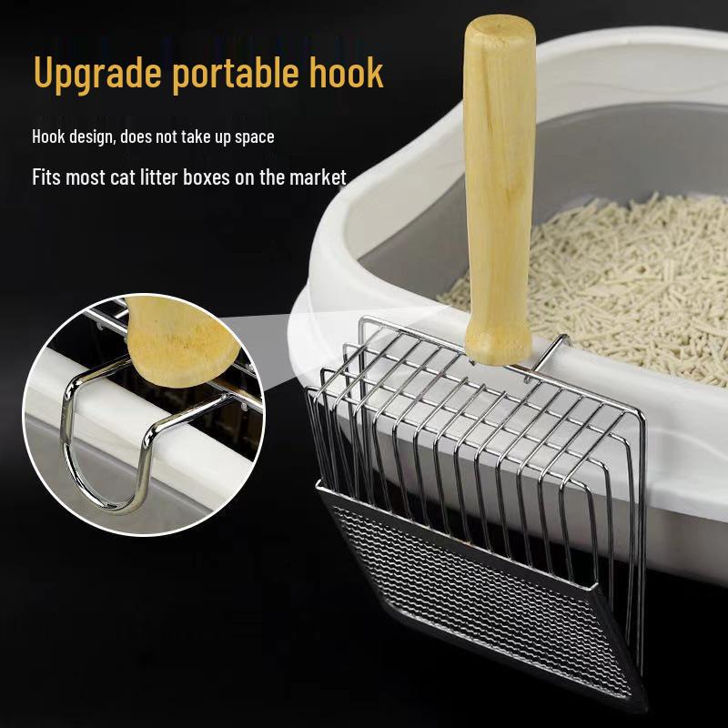 Large Metal Cat Litter Scoop with Fine Holes for Tofu and Bentonite Sand – Shovel for Cat Poop