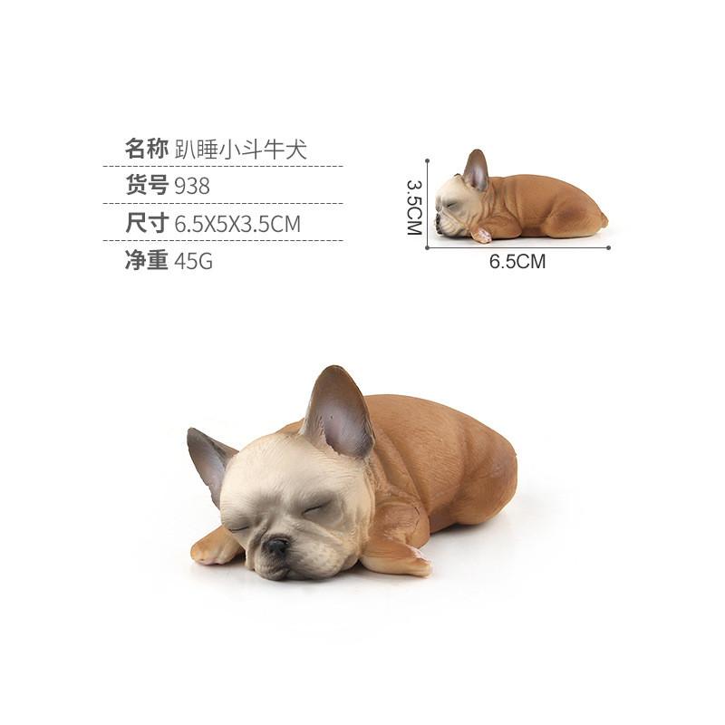 Realistic Pvc French Bulldog Figurine Adorable Sleeping Dog Statue Home Decor