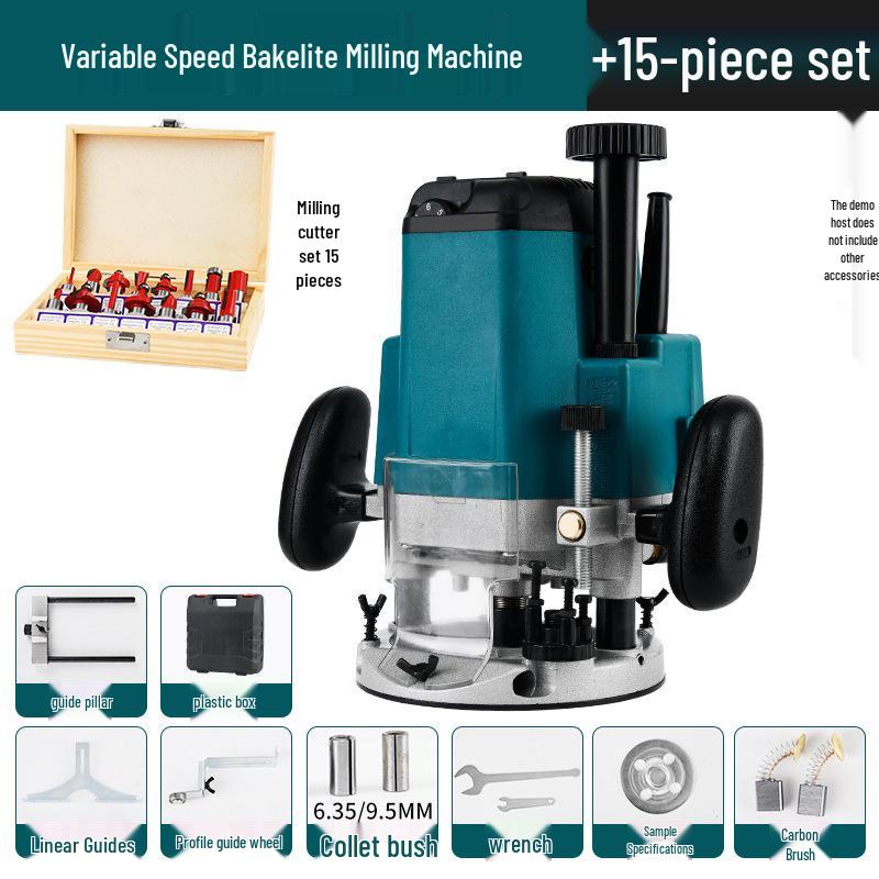 High-Power Multi-Functional Router: Industrial-Grade Bakelite Milling, Woodworking Engraving, Trimming, and Grooving Machine. Electric Tools.
